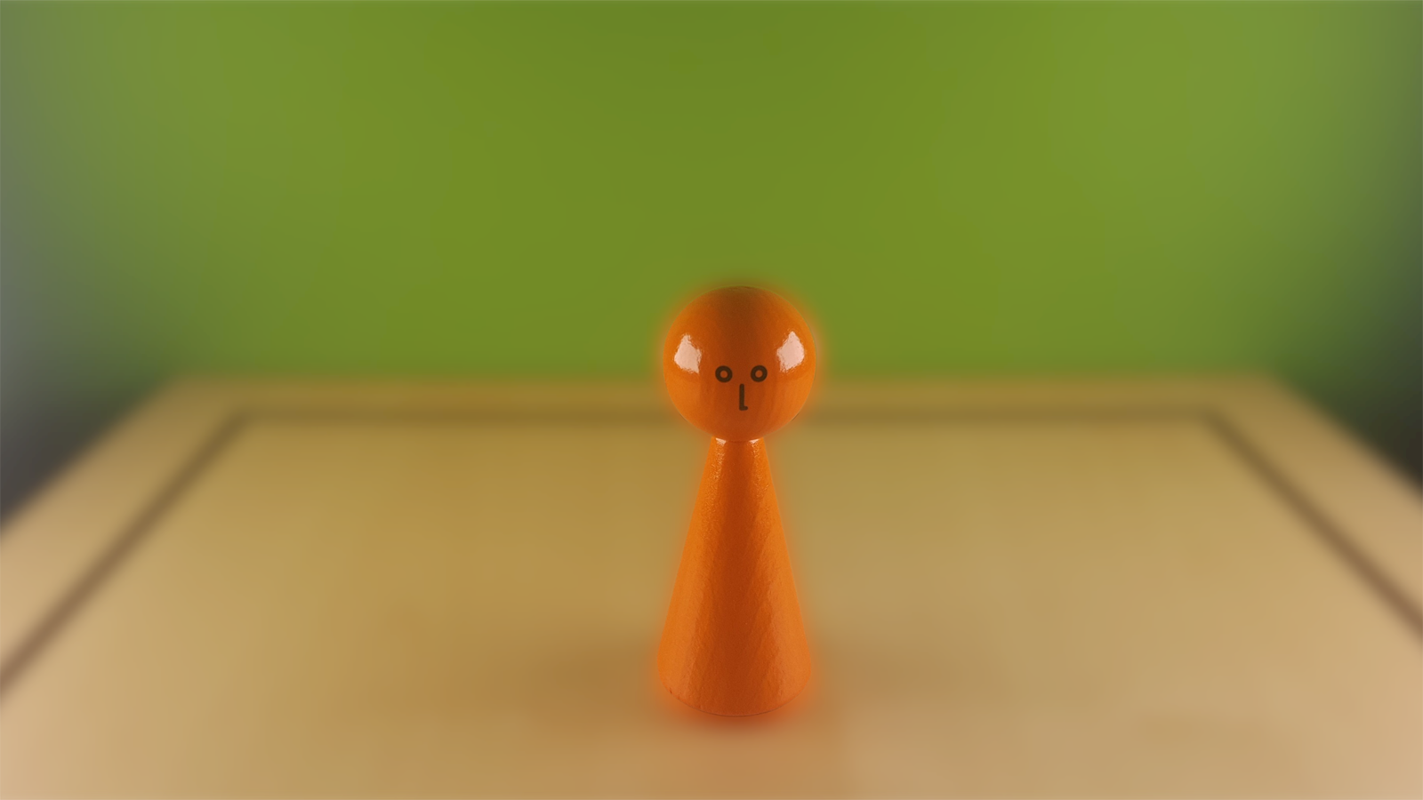 www.systembrett.at · Systembrett-Artikel · Einzel-Figur 10 cm in orange (mit Augen);